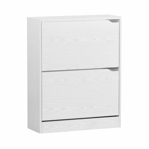 Scarpiera 2 ante 63x80x24 cm in Legno Melaminico Rovere Sbiancato sconto