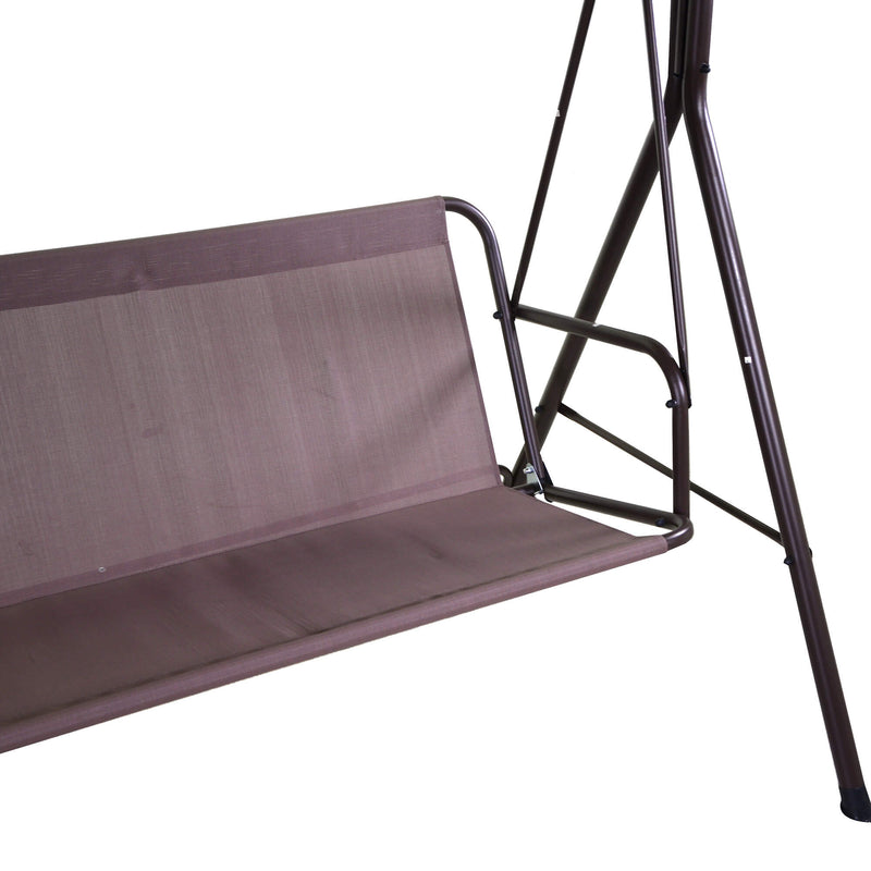 Dondolo 3 Posti da Giardino 170x120x150 cm in Metallo Kentucky Marrone