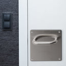 Coppia di Maniglie con Piastra 17 x 17 cm per Porte Interne Acciaio Inossidabile Emuca