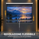 Telo per Proiettore 84" Rapporto 16:9 186x105 cm con Fissaggio a Muro e Soffitto Bianco      