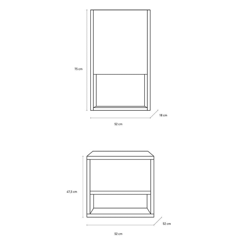 Mobile da Bagno sospeso Giava 11 Pino Grigio TFT