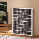 Mobile Libreria Porta CD 106,5x24x126,3 cm a 16 Ripiani Design Moderno in Legno Bianco      