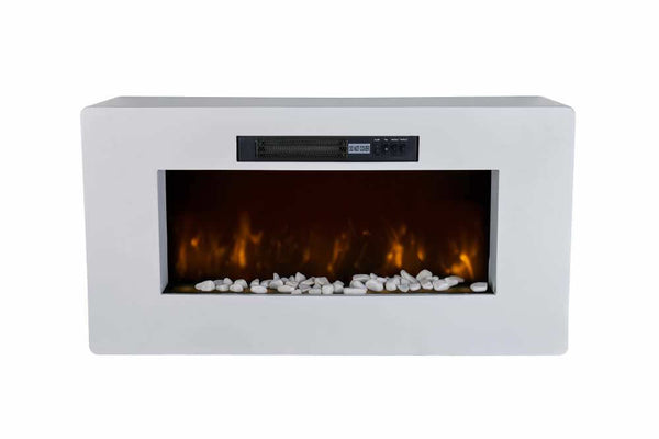 online Camino Elettrico da Pavimento Effetto Fiamma 2000W CheminArte Meribel Bianco