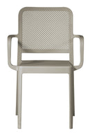 Sedia Impilabile da Giardino 56x52x86 cm in Polipropilene Tortora