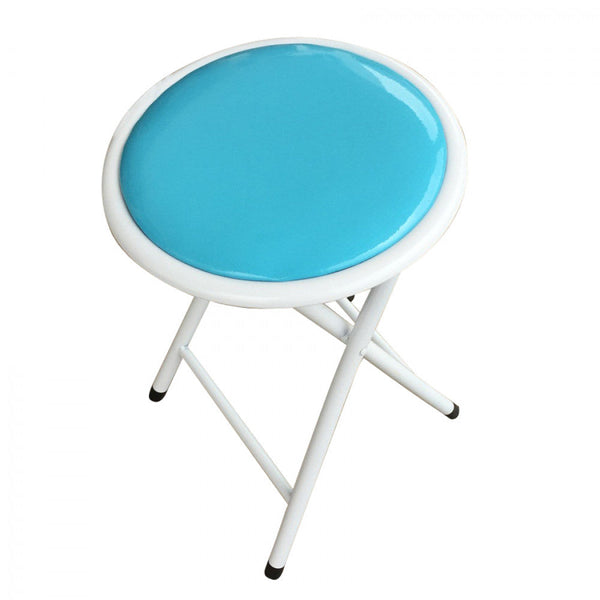 sconto Sgabello Pieghevole da Campeggio Slim Ø30x45 h cm in Acciaio Blu
