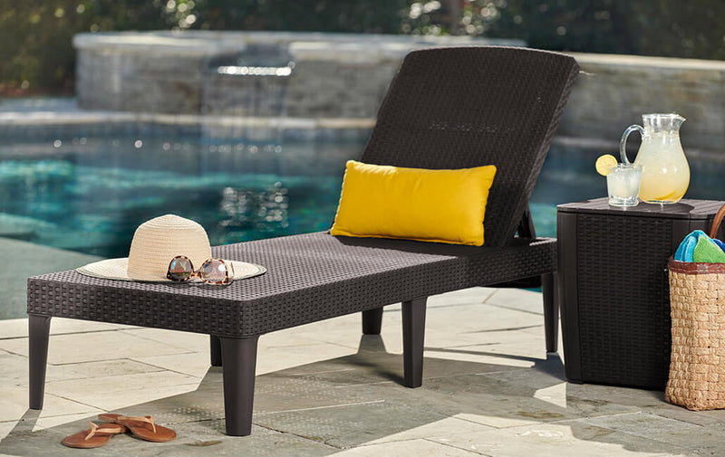 Lettino Prendisole da Giardino 187,5x58x29 cm in Resina Keter Jaipur Antracite