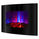 Camino Elettrico da Pavimento 56x90x14,5 cm Effetto Fiamma 1500W Сarlos Nero