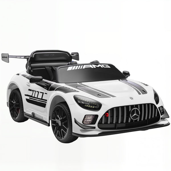 online Macchina Elettrica Bambini 3-8 Anni Licenza Ufficiale Mercedes AMG 12V con Telecomando Luci LED Bianco