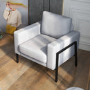 Poltrona Imbottita 82x70x83,5 cm in Poliestere Grigio Chiaro