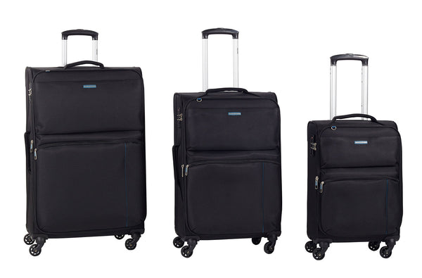 prezzo Set 3 Valigie Trolley Espandibile in Poliestere TSA Ravizzoni Manila Nero
