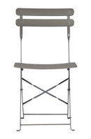 Sedia Pieghevole da Giardino 42x48x81 cm in Ferro Bistrò Tortora