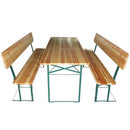 Set Birreria Tavolo + 2 Panche con Schienale 80X220X76 per Arredo Giardino