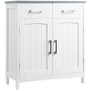 Mobiletto Bagno 2 Ante 2 Cassetti 1 Ripiano 68x33x76 cm in MDF Bianco