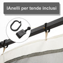 Zanzariera per Gazebo Tende di Ricambio Universale 302x207 cm con Cerniere Nero/Beige