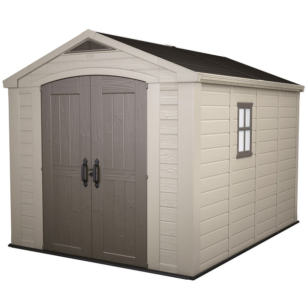 Casetta da Giardino con Mensole 256,5x331,5x243 cm Keter Factor 8x11 in Polipropilene Rinforzato Beige prezzo