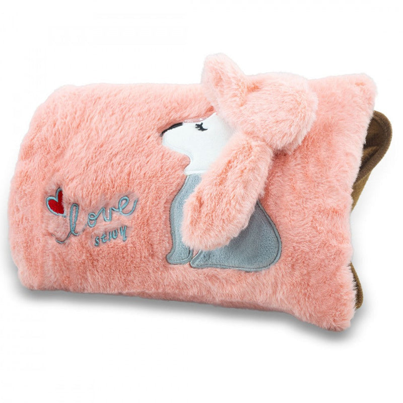 Borsa Acqua Calda Elettrica Ricaricabile Scaldamani Peluche Rosa