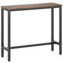 Tavolo da Bar Alto e Rettangolare in Stile Industriale 120x40x100 cm in Acciaio e Legno Marrone Rustico      