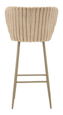 Sgabello Bar Alaska B Crema Set 2 Pz 55x58x106 cm in Compensato e Spugna e Ferro e Poliestere Crema      