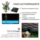 Fioriera da Esteno con Ruote e Disco Auto Irrigante 40x40x31,5 cm in Plastica Marrone