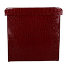 Puff in Similpelle rosso quadro cm 38x38xh39