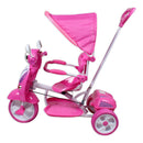 Triciclo a Spinta Seggiolino Reversibile per Bambini Kidfun Classic Rosa