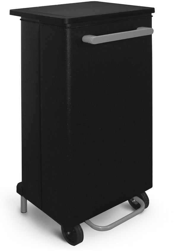 Pattumiera Per Raccolta Differenziata 47x37xh96 cm in Acciaio con Apertura a Pedale Nero sconto