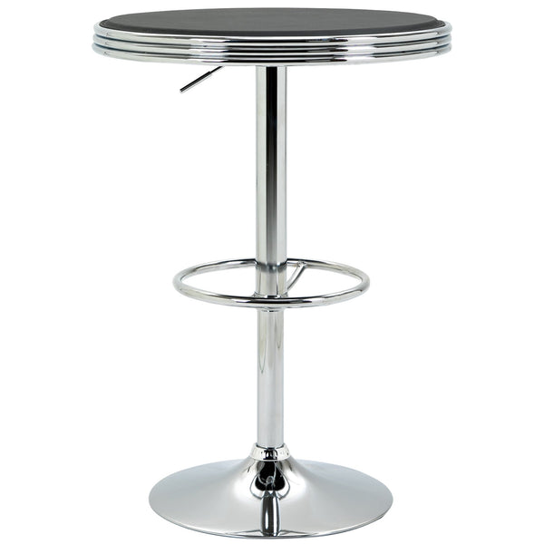 online Tavolino da Bar Ø65x66-90 cm in Metallo e Similpelle Nero