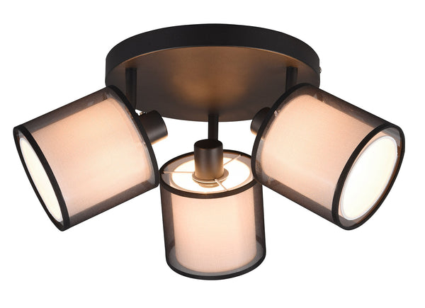 Plafoniera da Interno Attacco E14 in Metallo Nero Opaco acquista