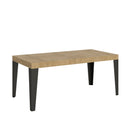  Tavolo Allungabile 200-304x90x77 cm Flame Quercia Natura Telaio Antracite