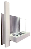 Camino a Bioetanolo da Parete 65x23x75 cm Vienna Bianco Lucido