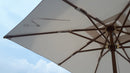 Ombrellone da Giardino 2,2x2,2 m Palo Ø48 mm in Legno Telo in Acrilico Danieli Bangkok Ecrù