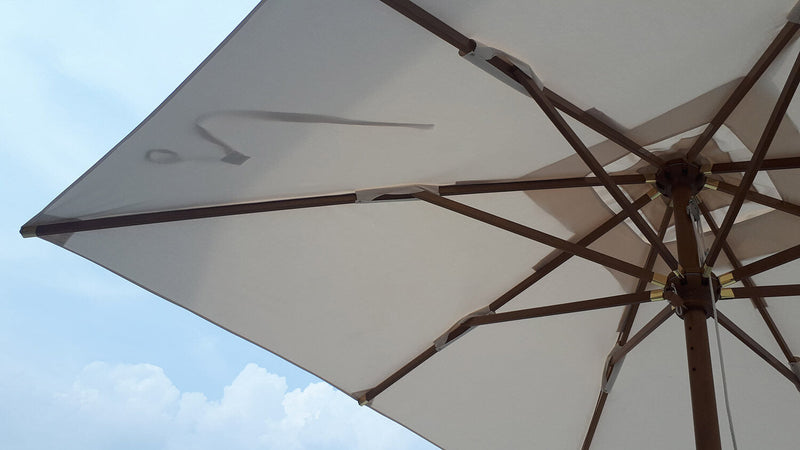Ombrellone da Giardino 4x4 m Palo Ø60 mm in Legno Telo in Acrilico Danieli Bangkok Ecrù