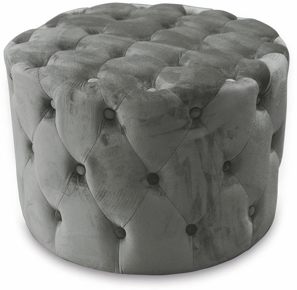 Pouf Poggiapiedi Sgabello Tondo Ø60 cm in Velluto Soriani Grigio Scuro online