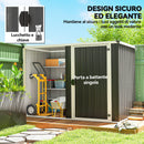Capanno Box da Giardino 231x125x162 cm Porta Bloccabile in Acciaio Zincato Grigio      