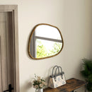 Specchio da Parete Moderno con Bordi Irregolari per Camera e Ingresso 70x50 cm Cornice in Legno 