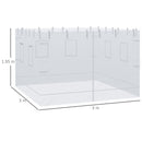 Pareti per Gazebo 3 Pezzi 300x195 cm in Rete di Nylon Bianco