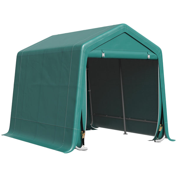 Tendone Garage per Auto Attrezzi 240x200x202 cm in Metallo e Tessuto Polietilene Verde prezzo