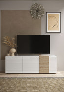 Mobile TV Moderno 3 Ante Venus 181x44x57 cm Bianco Lucido E Cadiz
