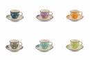 Set 6 Tazzine Caffè con Piattino in Gres 50 ml Villa d'Este Home Tivoli Margarita