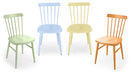Set 4 Sedie da Giardino in Acciaio Kraus Giotto Multicolor