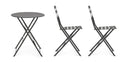 Set 3 Pezzi Bistrot da Giardino con Tavolo e 2 Sedie in Acciaio Verniciato Austin Antracite  