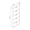 Scarpiera Salvaspazio 5 Ante 15 Paia 65x15x164 cm in Truciolare Nobilitato Rovere Sonoma