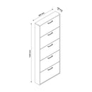 Scarpiera Salvaspazio 5 Ante 15 Paia 65x15x164 cm in Truciolare Nobilitato Rovere Sonoma