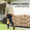 Legnaia Regolabile 235x31x116 cm con Telo Impermeabile e Catene in Acciaio Nero      