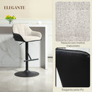 Set 2 Sgabelli Girevoli Imbottiti ad Altezza Regolabile con Schienale 52,5x53x86,5-108 cm Nero e Grigio Chiaro   