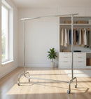 Stender Appendiabiti Estensibile 150/220x55x155 cm in Acciaio Cromato con Ruote