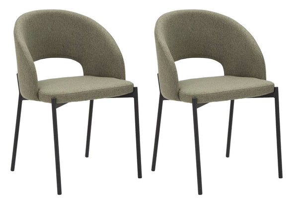 sconto Set 2 Sedie Helsinki 51x80x53 cm in Tessuto Verde/Nero