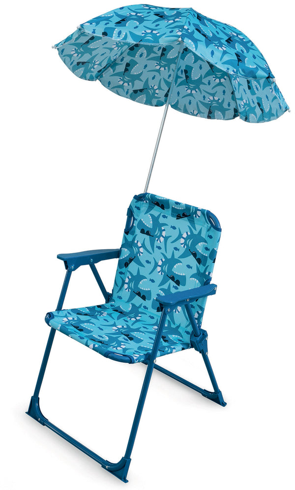 sconto Sedia Mare Spiaggina Pieghevole per Bambini con Ombrello Soriani Squaletto Blu