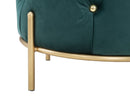Puff Diamond Glam Verde Ø45x40 cm in Ferro e MDF e Spugna e Poliestere Verde e Oro