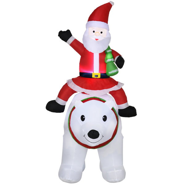 prezzo Babbo Natale Gonfiabile con Orso Polare 130x80x180 cm con Luci LED per Esterno e Interno